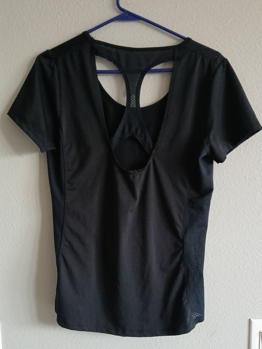 Bally Mesh Black Short-Sleeve Active Tee with Mesh Back Detail Medium